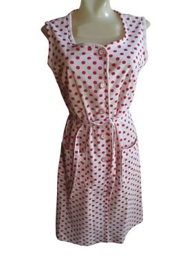 Vintage Women's Dress 8/10 Polka Dot 1970's Flutterbye Country Dance r